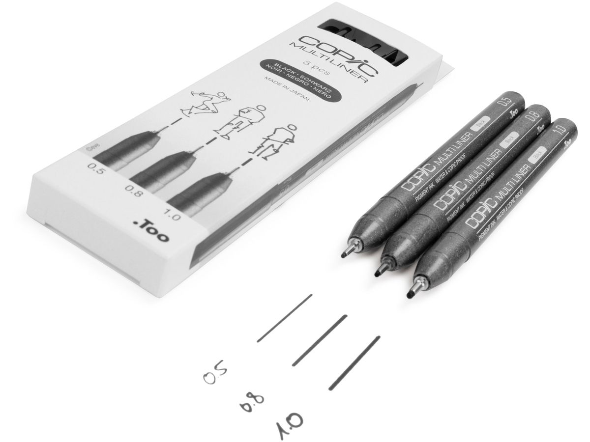 COPIC Multiliner 22075632 schwarz 3 Stück (4013695266053)