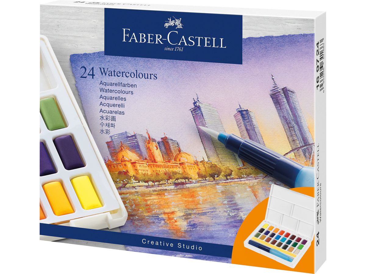 FABER-CASTELL Colori acquarello 169724 caso con 24 pezzi (6933256641663)