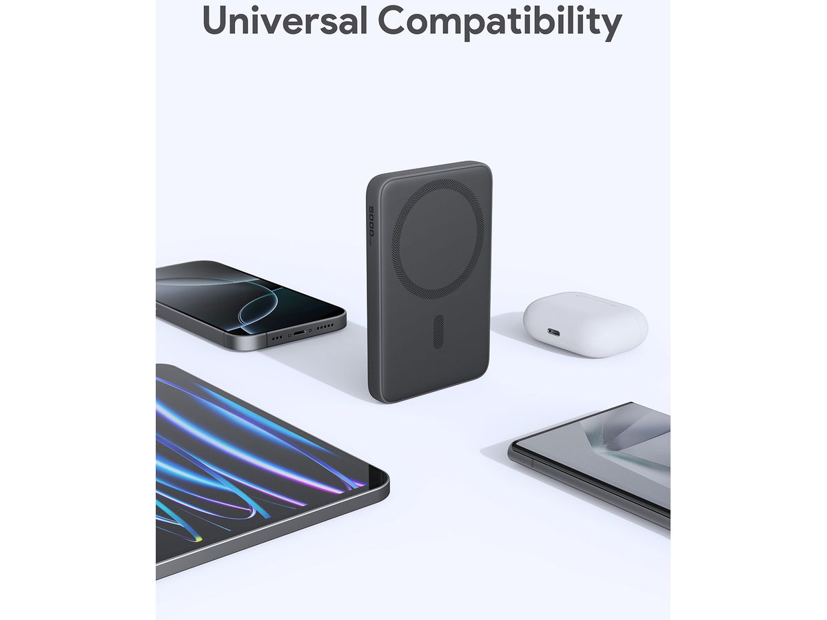 AUKEY MagFusion 5000mAh PB-MS03 GR Powerbank Wireless Grey (0689323789085)