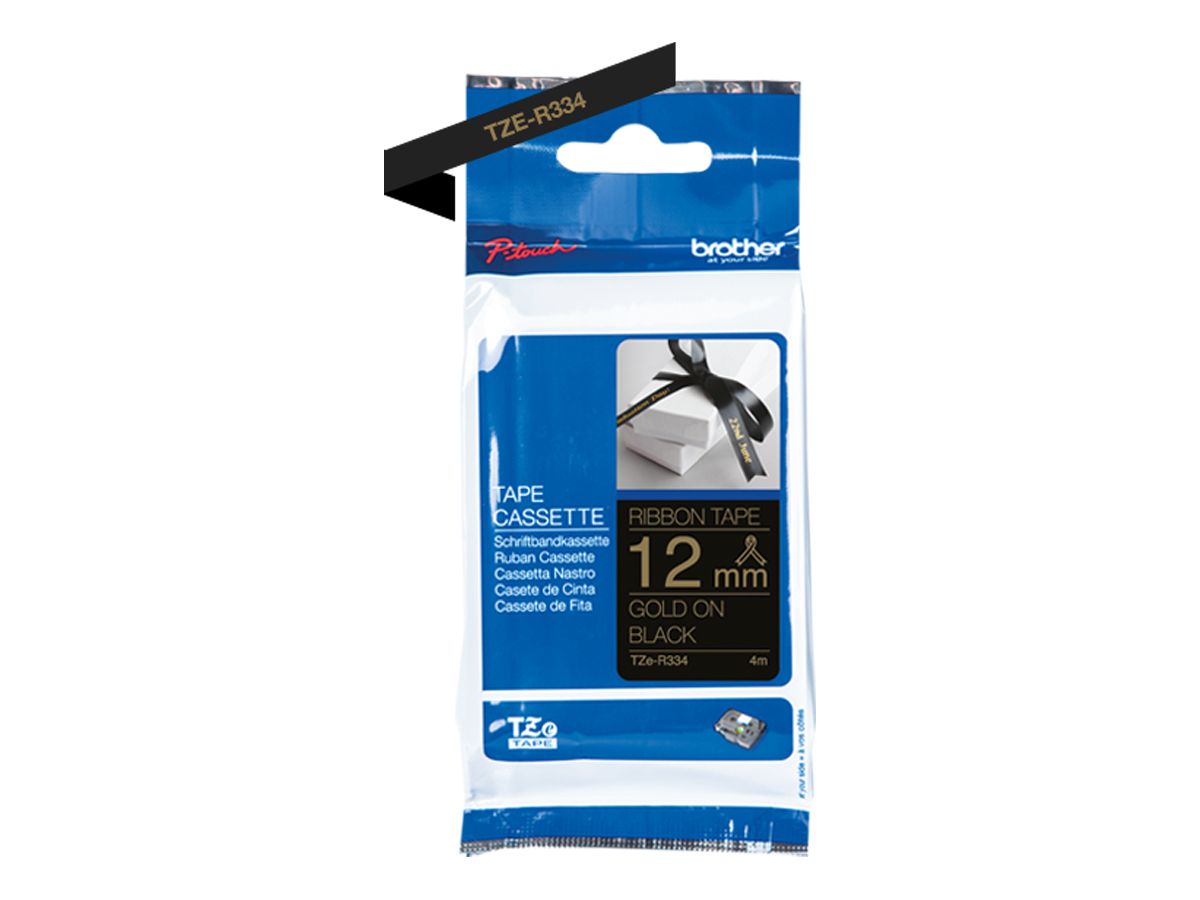 PTOUCH Ruban noir/or TZE-R334 Équipements Tze 12-36mm (4977766802345)