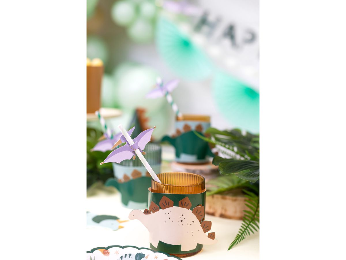 PARTYDECO Manchons pour gobelets NKP2 Dinosaures 6 pièces (5904555026520)