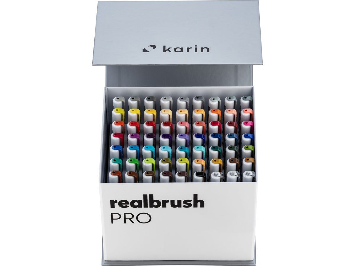 KARIN Real Brush Pen Pro 0.4mm 31C7 Mega Box, 3 Blender 60 Stück (5904446031398)