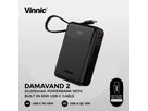 VINNIC DAMAVAND 2 PB,65W VPPB-HV65WG1-20BK PD, 20k mAh,Built-in-Cables (4898338024333)