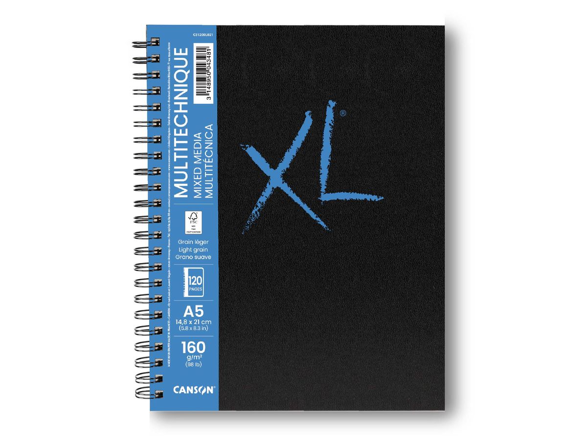 CANSON XL Mixed Media Book A5 31200L021 120 flles, blance, 160g (3148950043481)