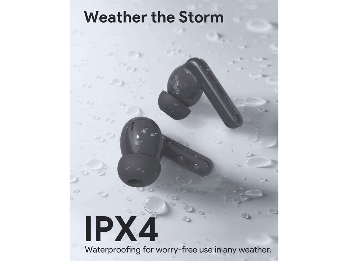 AUKEY Move Portable Earbuds EP-B2 GR TWS, Hybrid ANC Grey (0689323788637)