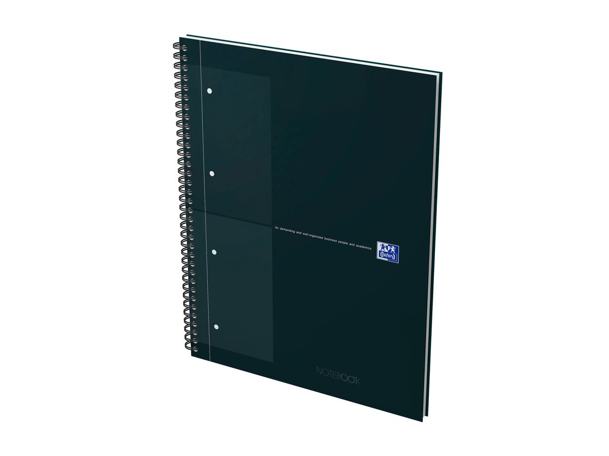 OXFORD Libro a spirale A4+ 400191148 a scacchi 5mm, nero 80 fogli (3020120242606)