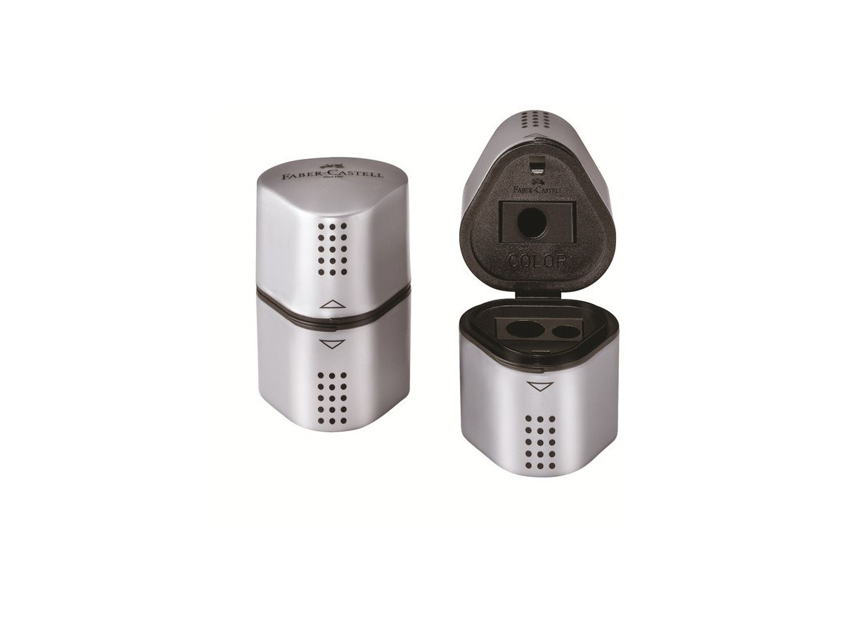 FABER-CASTELL Dosenspitzer 3-fach GRIP 2001 183800 silber (4005401838005)