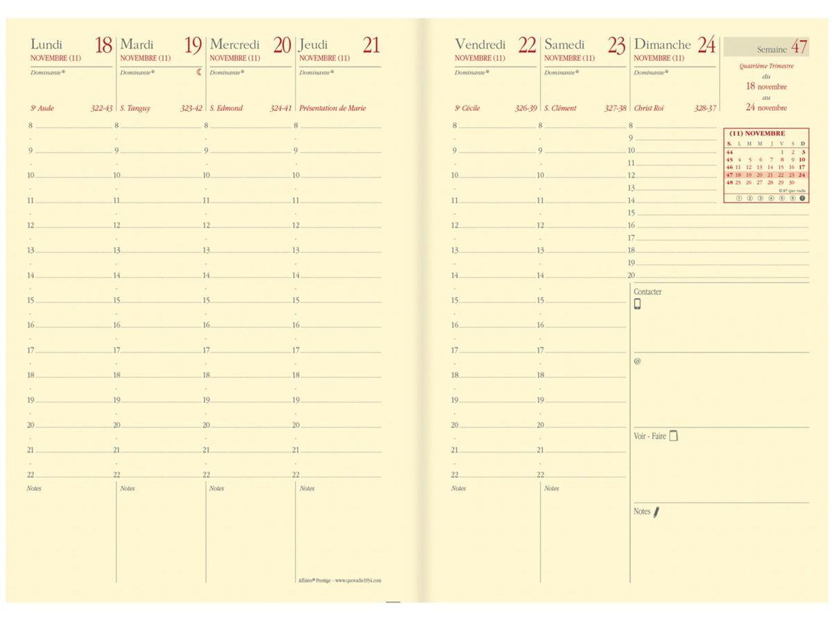 QUO-VADIS Agenda Soho Aff.Prest. 2026 285442Q 1W/2S schwarz FR 10x15cm (3371010174270)