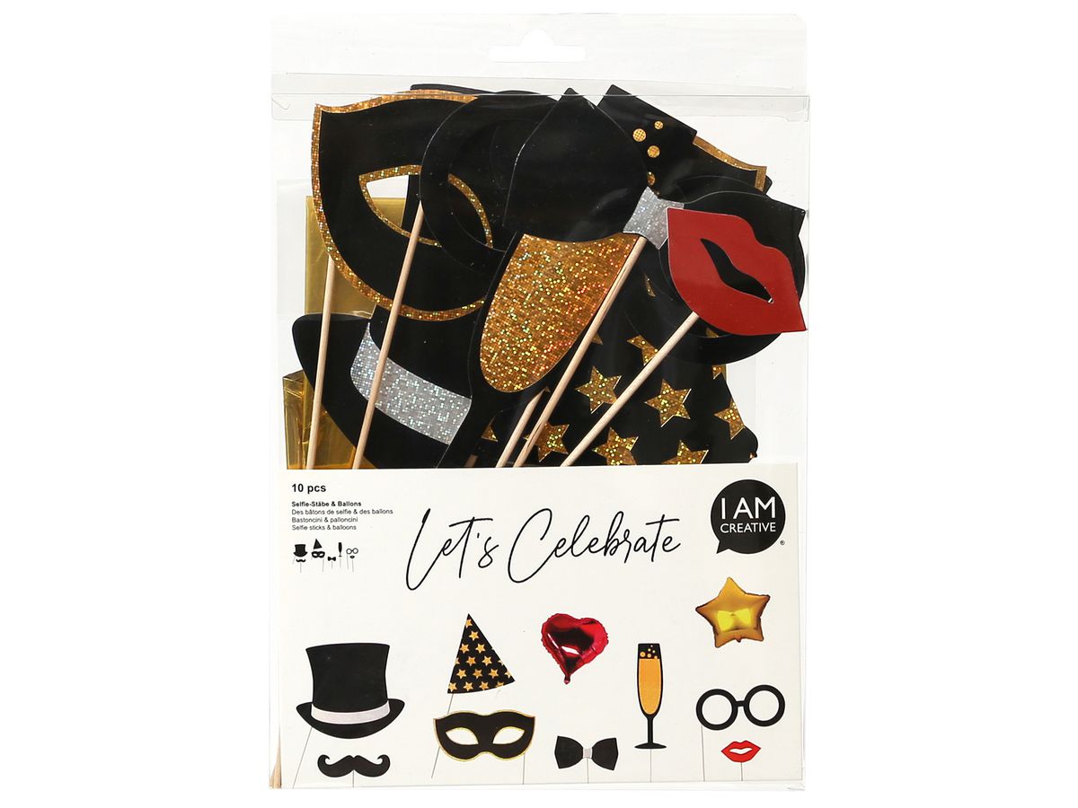 I AM CREATIVE Glitter selfie sticks 6010.23 10 pcs. (7611983184774)