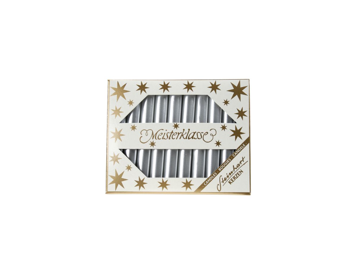 STEINHART Baumkerzen 95x13mm 02390-03 silber 20 Stück (4008542553370)