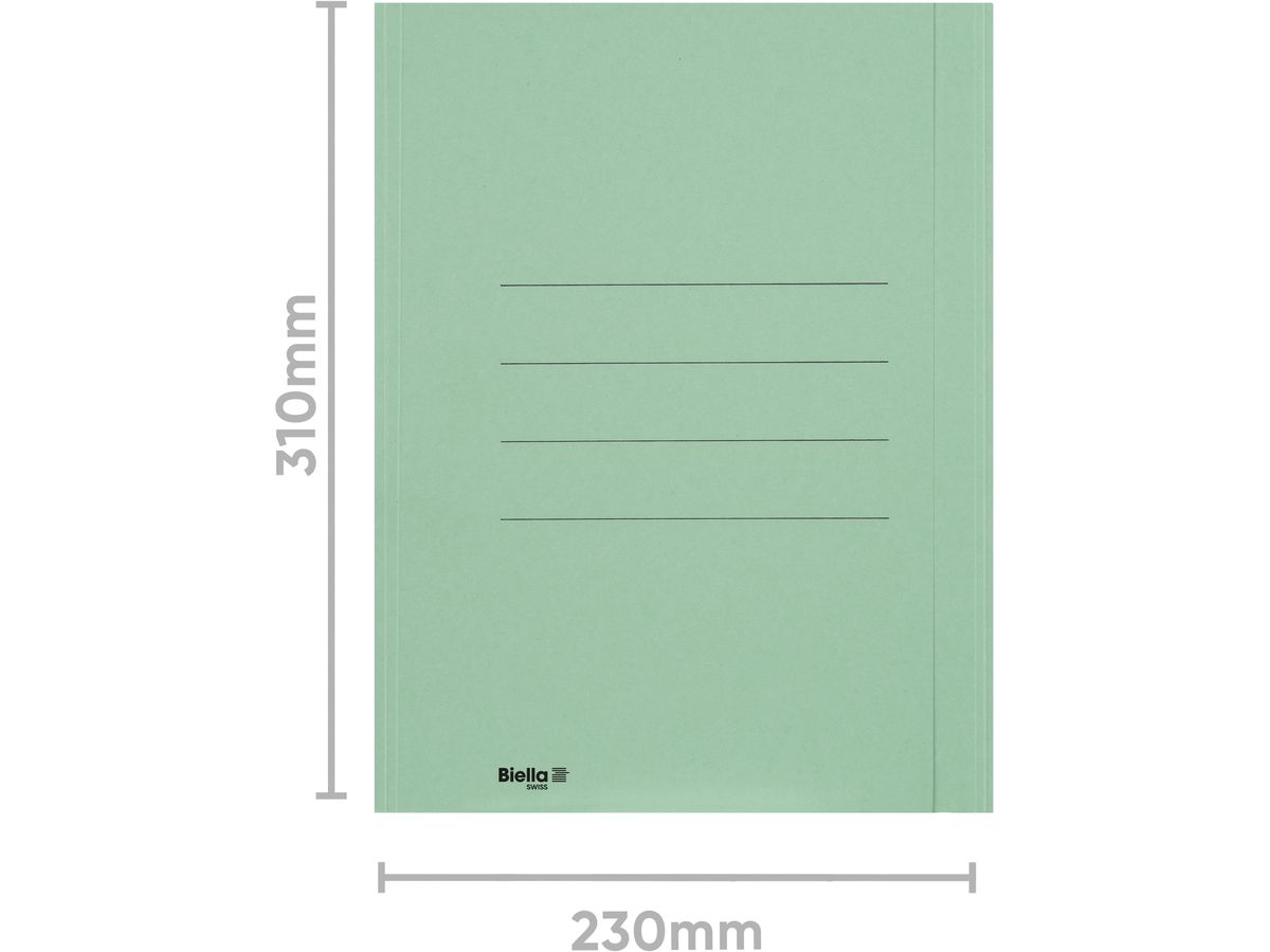 BIELLA Cartelline per archivio A4 25040130U verde 240g/m2 50 pezzi (7611365216772)
