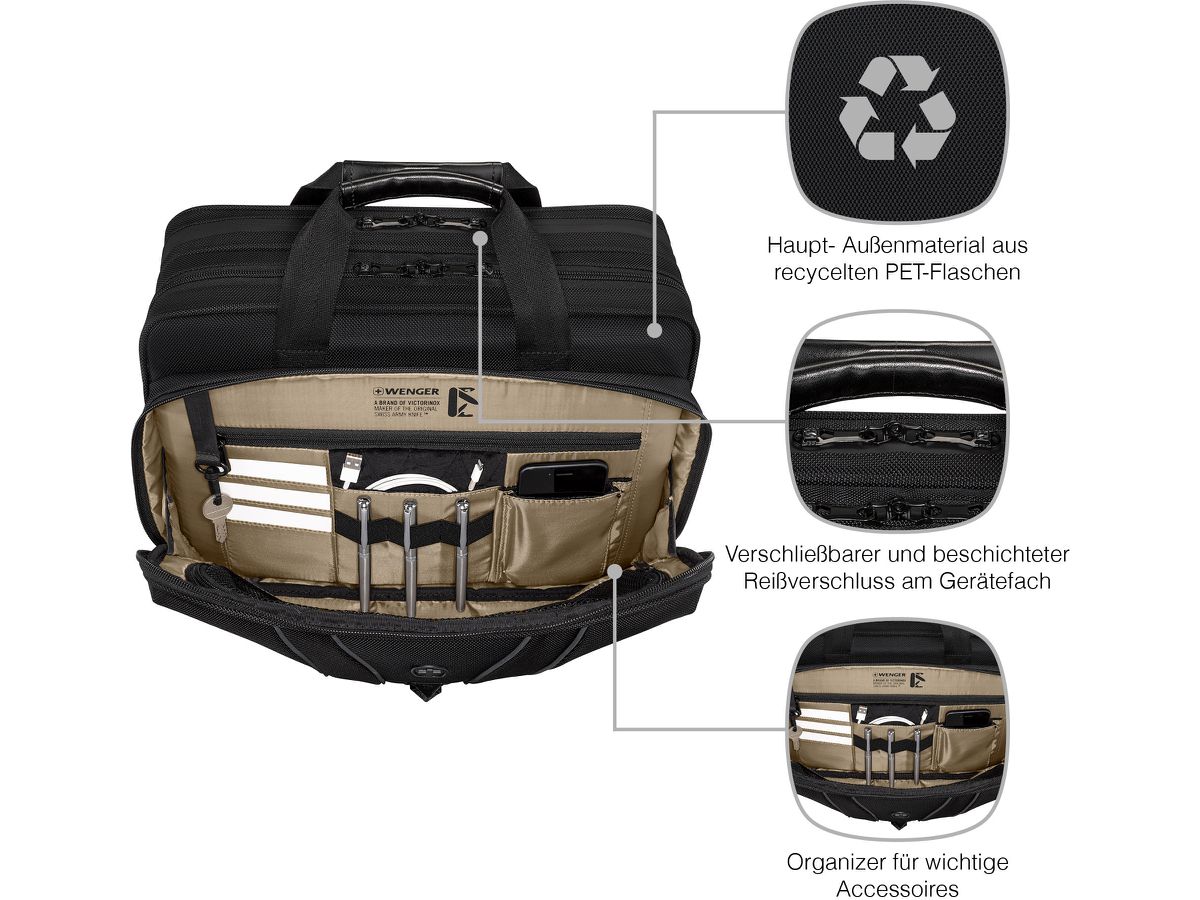 WENGER Laptop Briefcase 16inch 653630 Legacy Black Series Black (7611160299789)