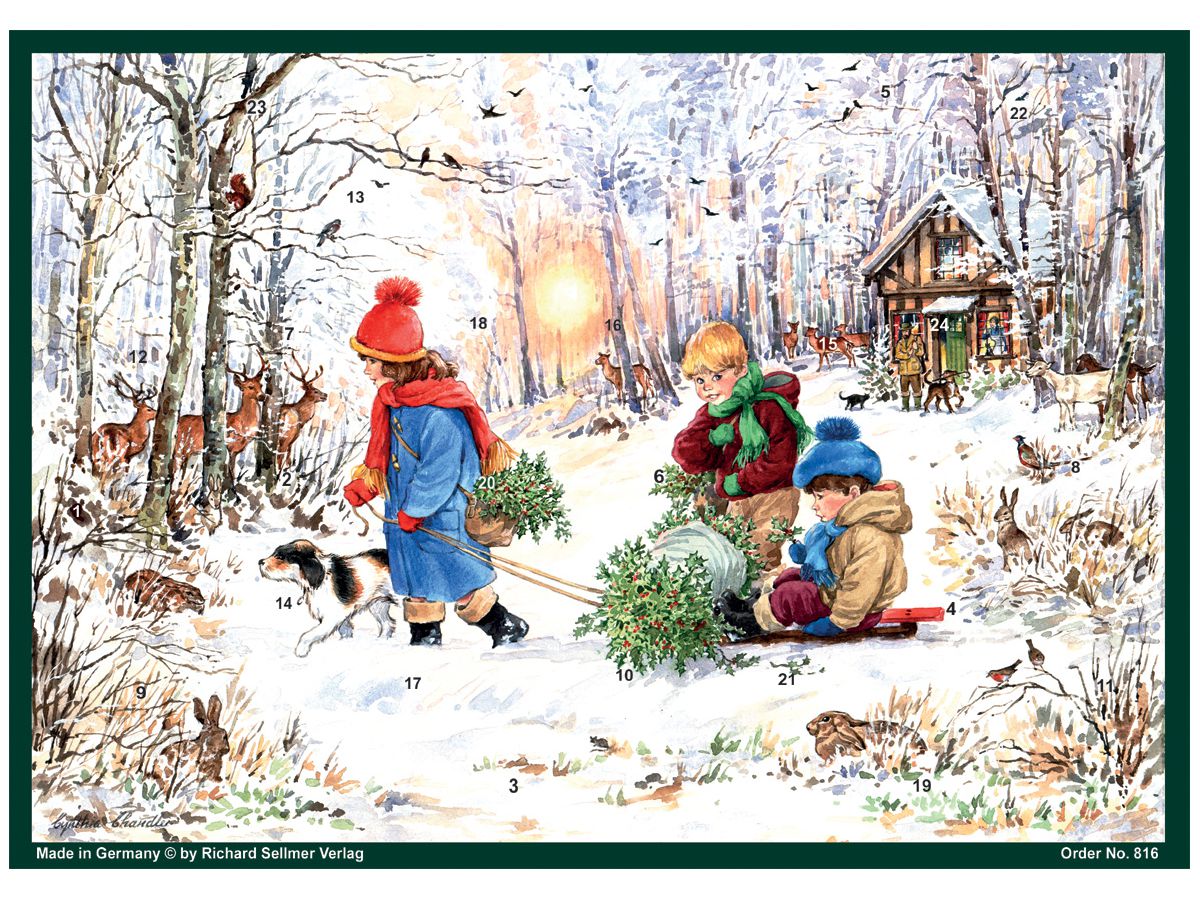 SELLMER Adventskalender A4 816 Schneefreuden im Wald (4025985808164)