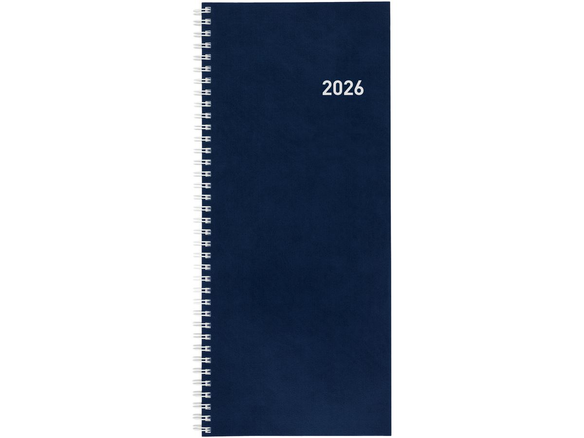 BIELLA Agenda Twist Wire-O 2026 803336050026U 1S/2P bleu ML 13.5x31.5cm (7611365523702)
