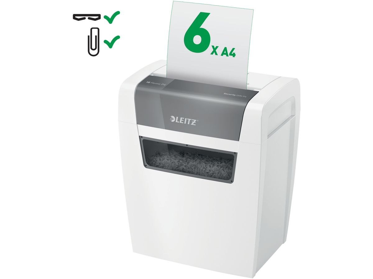 LEITZ Distruggi documenti IQ 80340000 Home, P-4, 15lt (4002432128464)