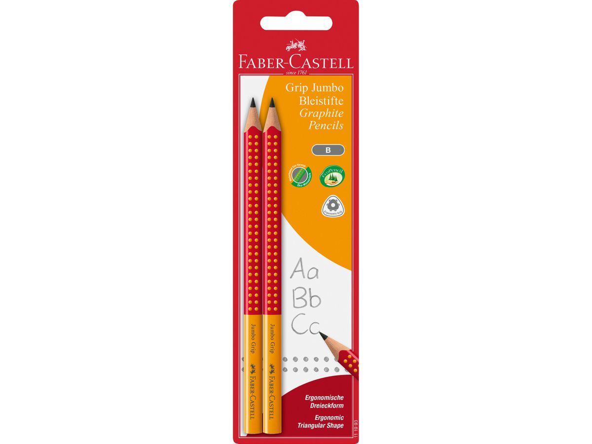 FABER-CASTELL Matita Jumbo Grip B 111993 4 colori, set (4005401119937)