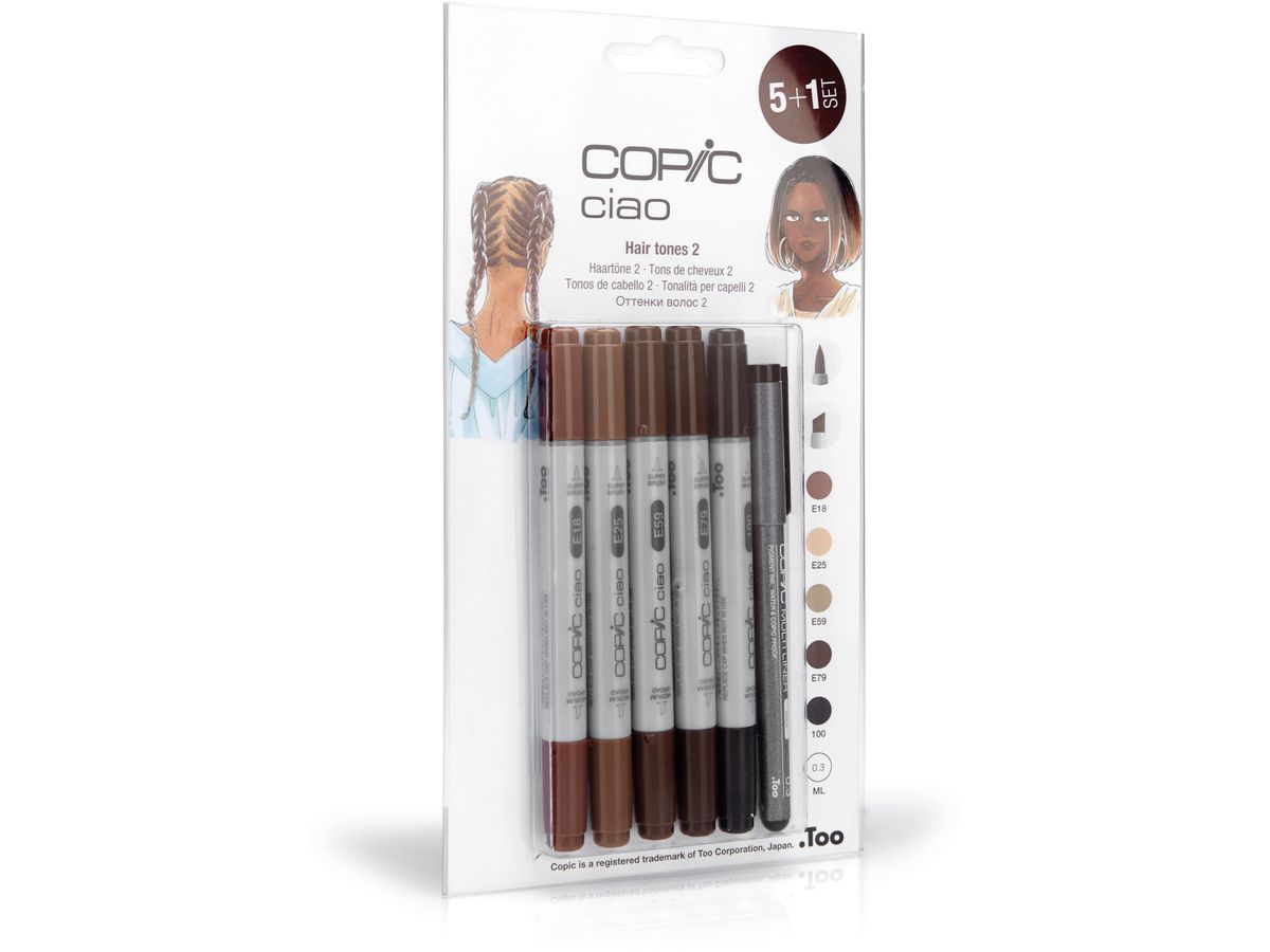 COPIC Marker Ciao 22075573 5+1 Set Hair Tones 2 (4013695265346)