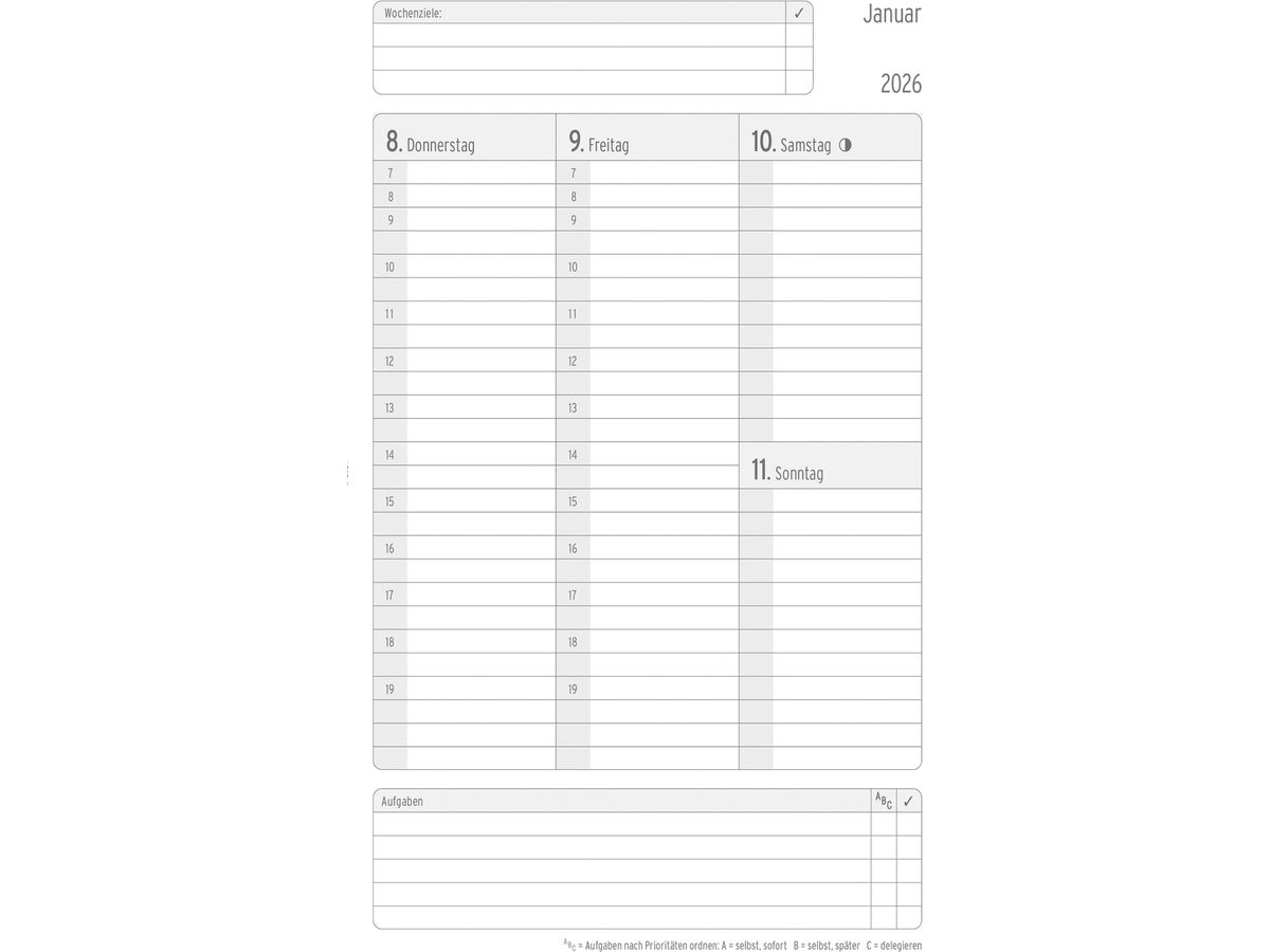 CHRONOPLAN Chronobook Black&White 2026 50936Z.26 1S/2P blanc SC A5 (4004182088357)