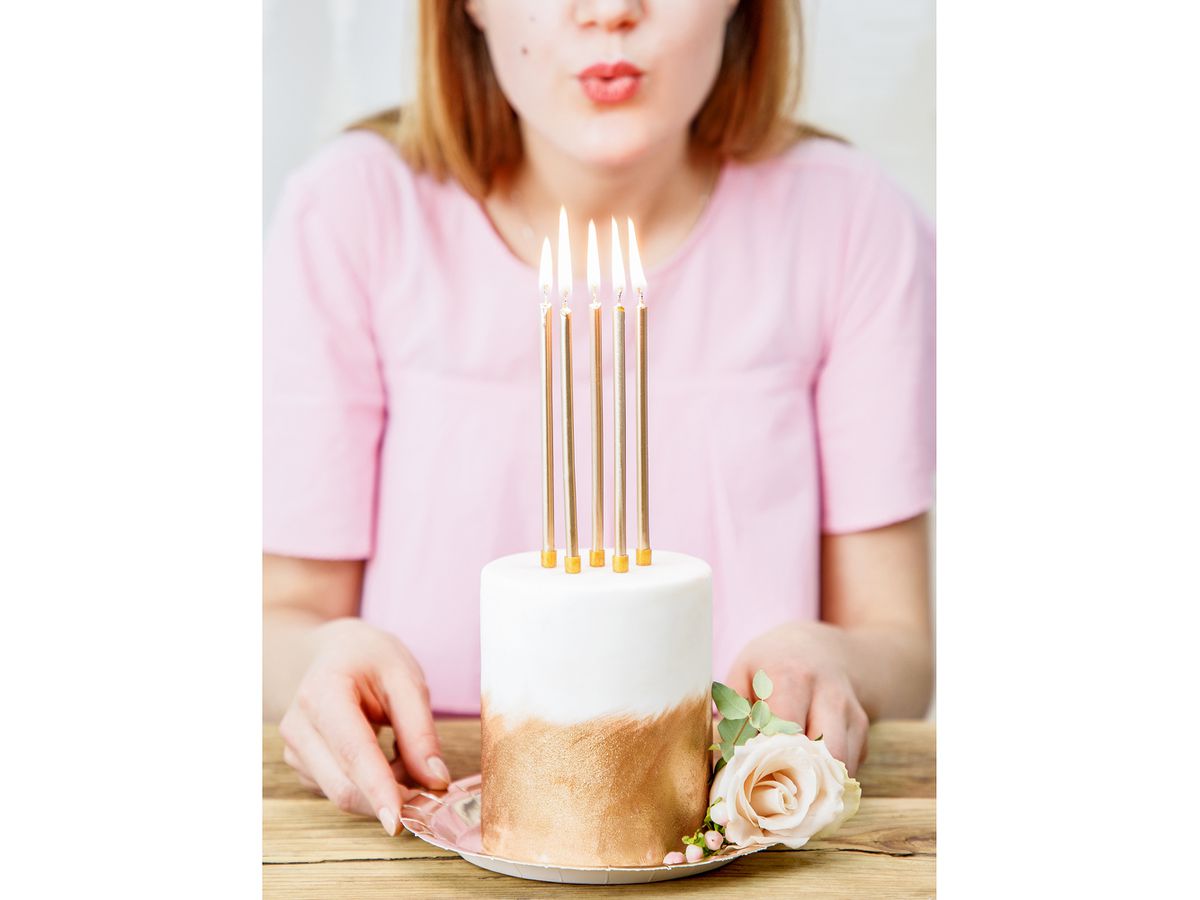 PARTYDECO Candeline di compleanno 12.5cm SCD-1-019ME Oro 12 pezzi (5902230748149)