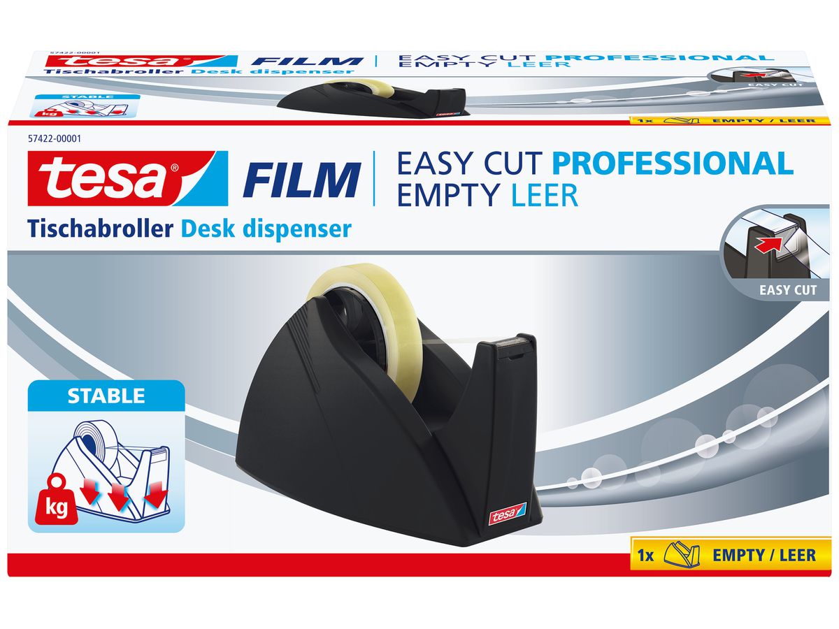 TESA Dérouleur table EasyCut Prof. 574220000 noir, max.25mm largeur rouleau (4042448002198)