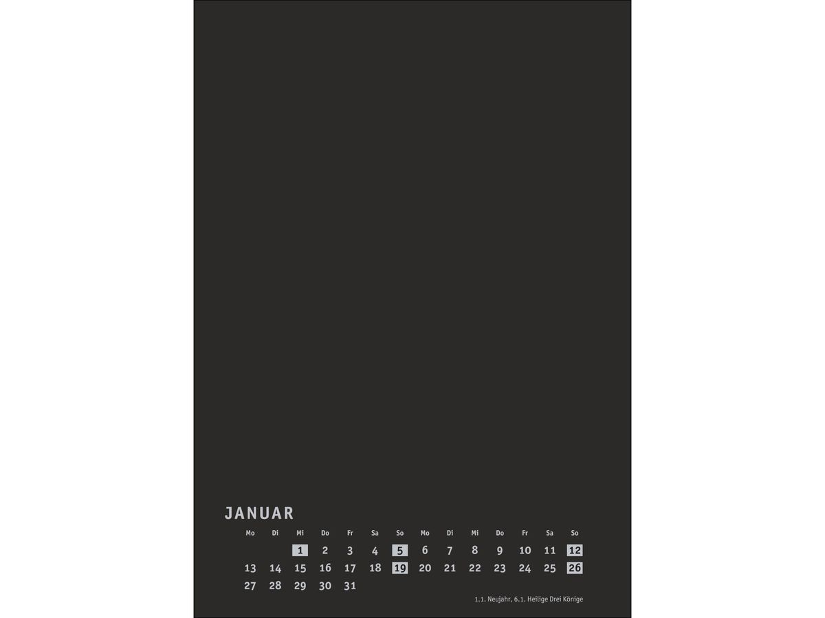 HEYE Bastelkalender 2026 22992+26 schwarz 21x29.7cm (9783756411443)
