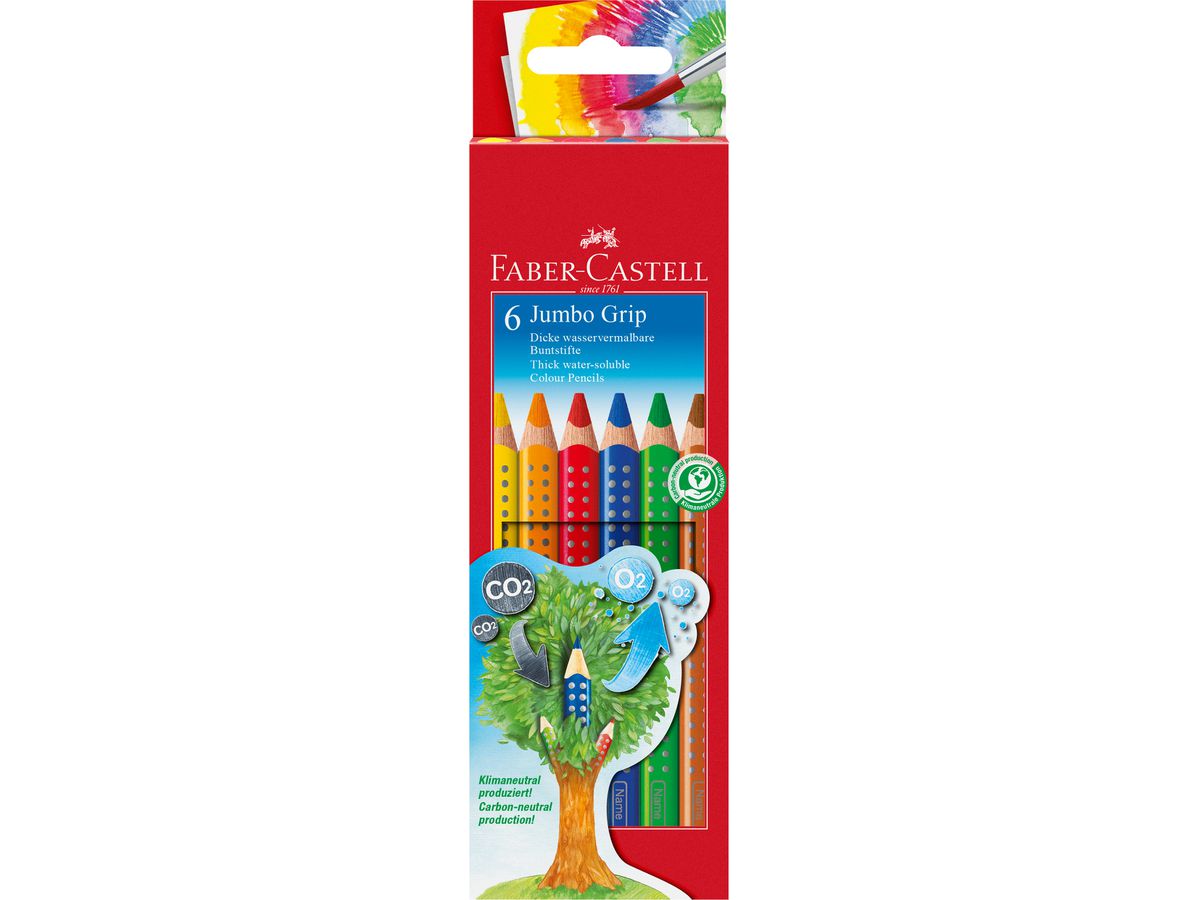 FABER-CASTELL Farbstifte Jumbo Grip 110906 6-farbig (4005401109068)