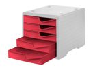 STYRO Styroswingbox 275-8430.228 grau/cranberry 5 Schubladen (7612176088862)