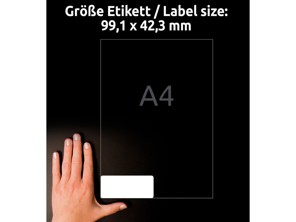 AVERY ZWECKFORM Etichette 99,1x42,3mm L4776-20 Film,resist.temp. 240pz./20fl. (4004182047767)