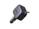 UGREEN Fast Car Charger 2-Port 145W 55910B Retractable Cable (6941876271405)
