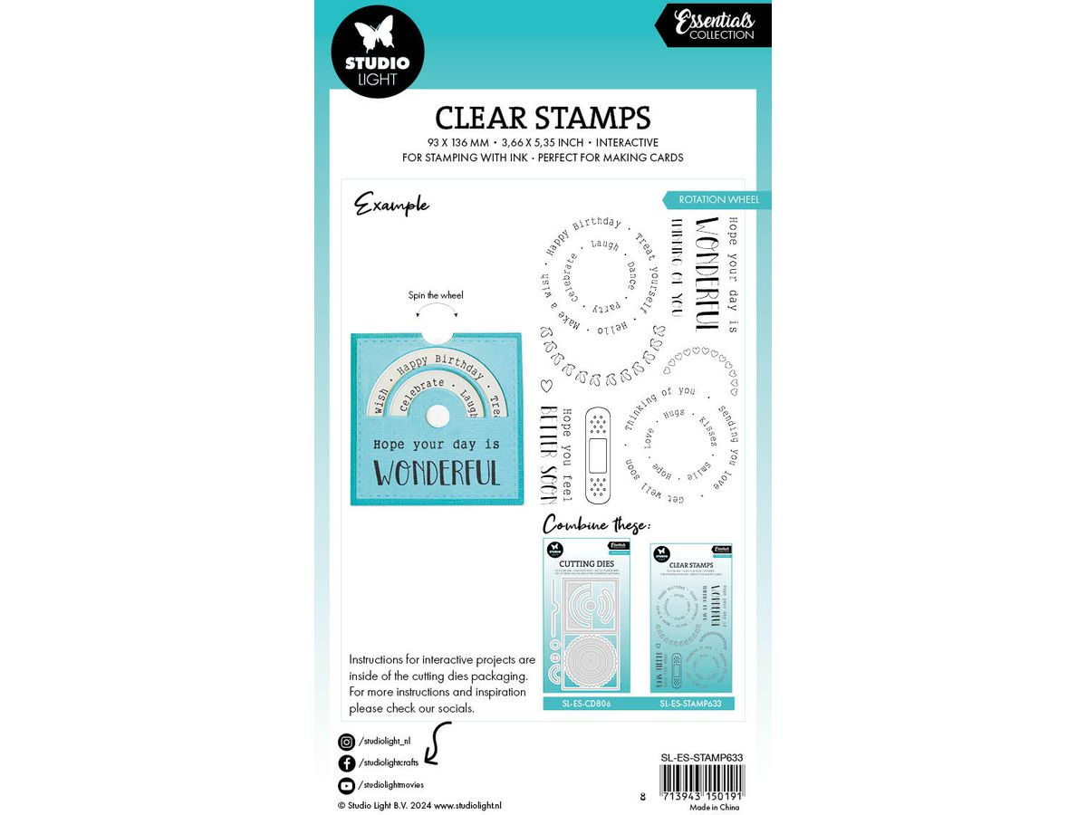 SIZZIX Timbro traspa. 13.8x13.8x0.3cm STAMP633 cerchi (8713943150191)