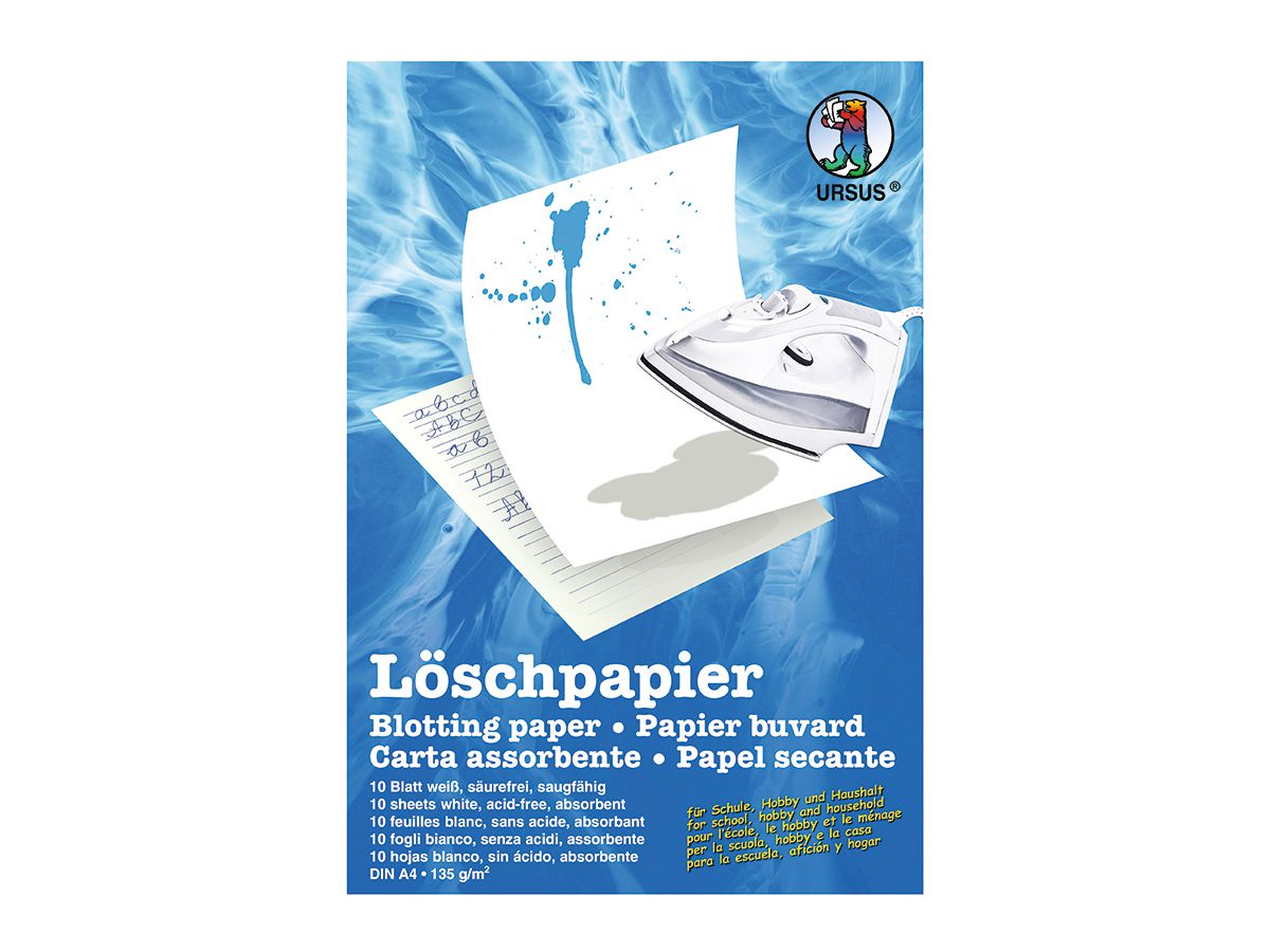URSUS Löschpapier A4 3974600 135g, weiss 10 Blatt (4008525375890)
