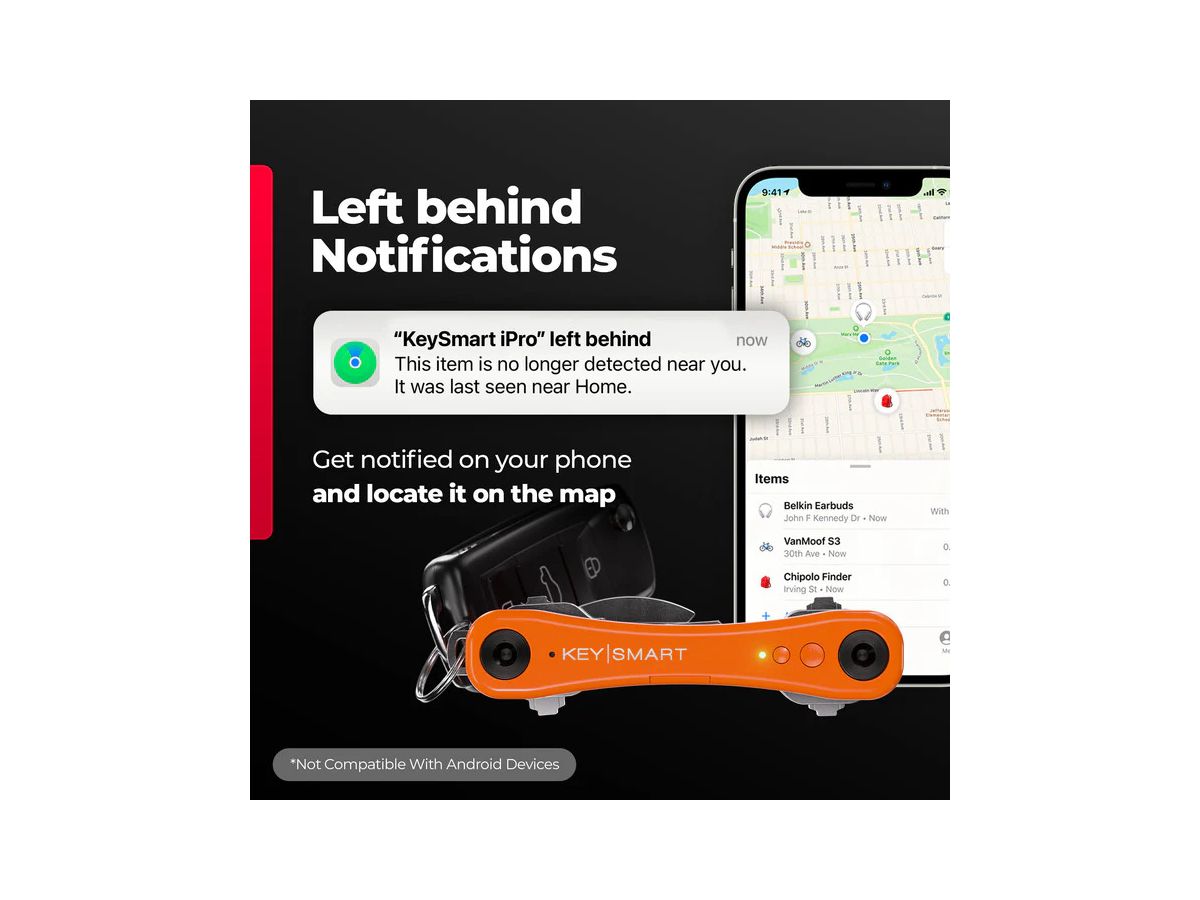 KEYSMART iPro V3 KS431-ORG-V3 Apple Find My, Orange (0810024058655)