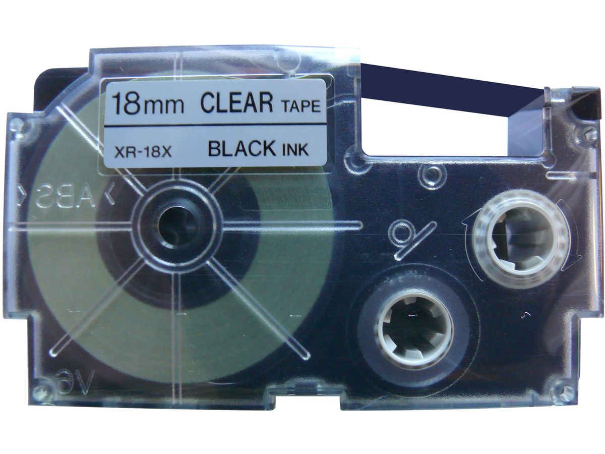 CASIO Nastro XR-18X 18mm/8m nero/trasparente (4971850117537)