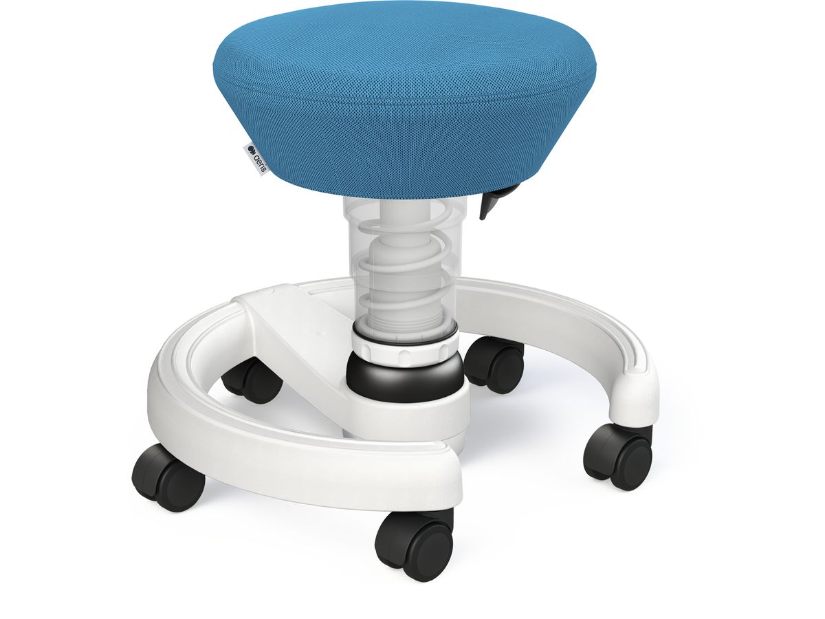 AERIS Tabouret pour enfants 120WHWHHQ04 Swoppster, bleu/blanc, à roul (4251814301128)