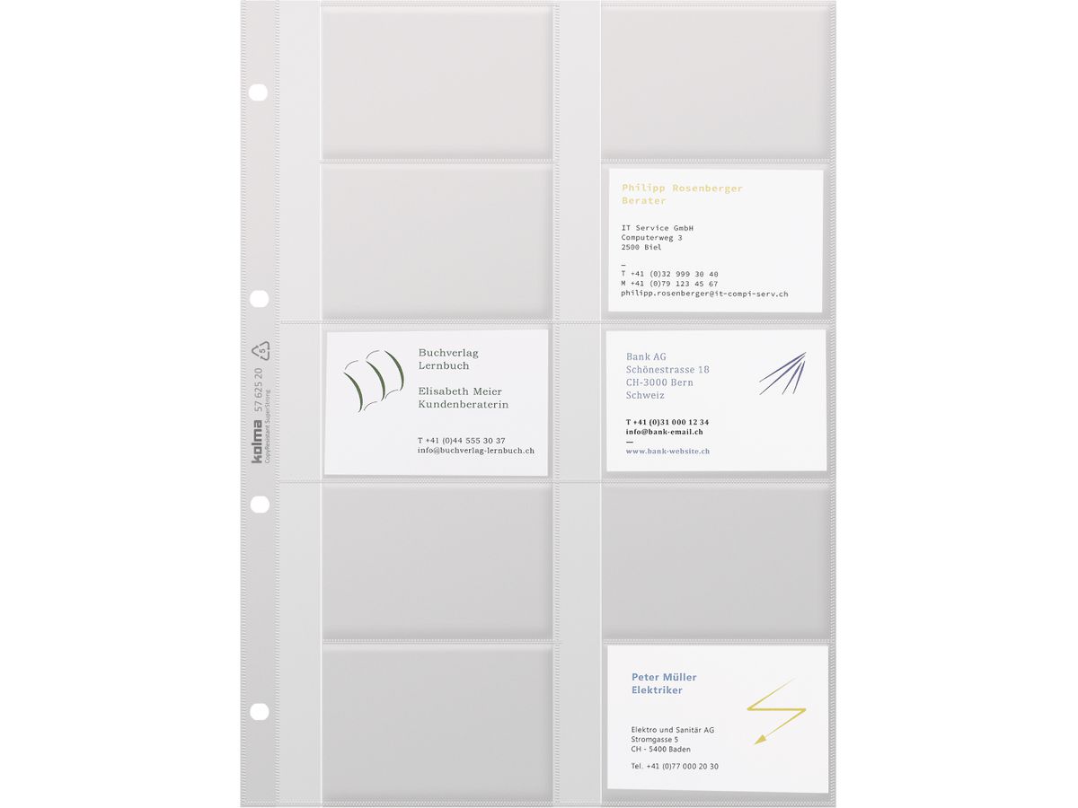 KOLMA Poche transparent A4 57.625.20 CopyResistant, cartes 5 pcs. (7611967570319)