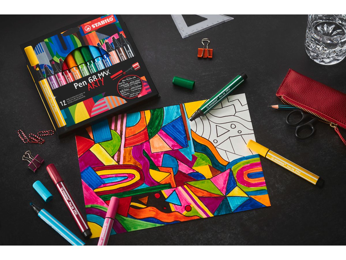 STABILO Fasermaler Pen 68 MAX Arty 768/12-21 ass. 12 Stück (4006381590013)
