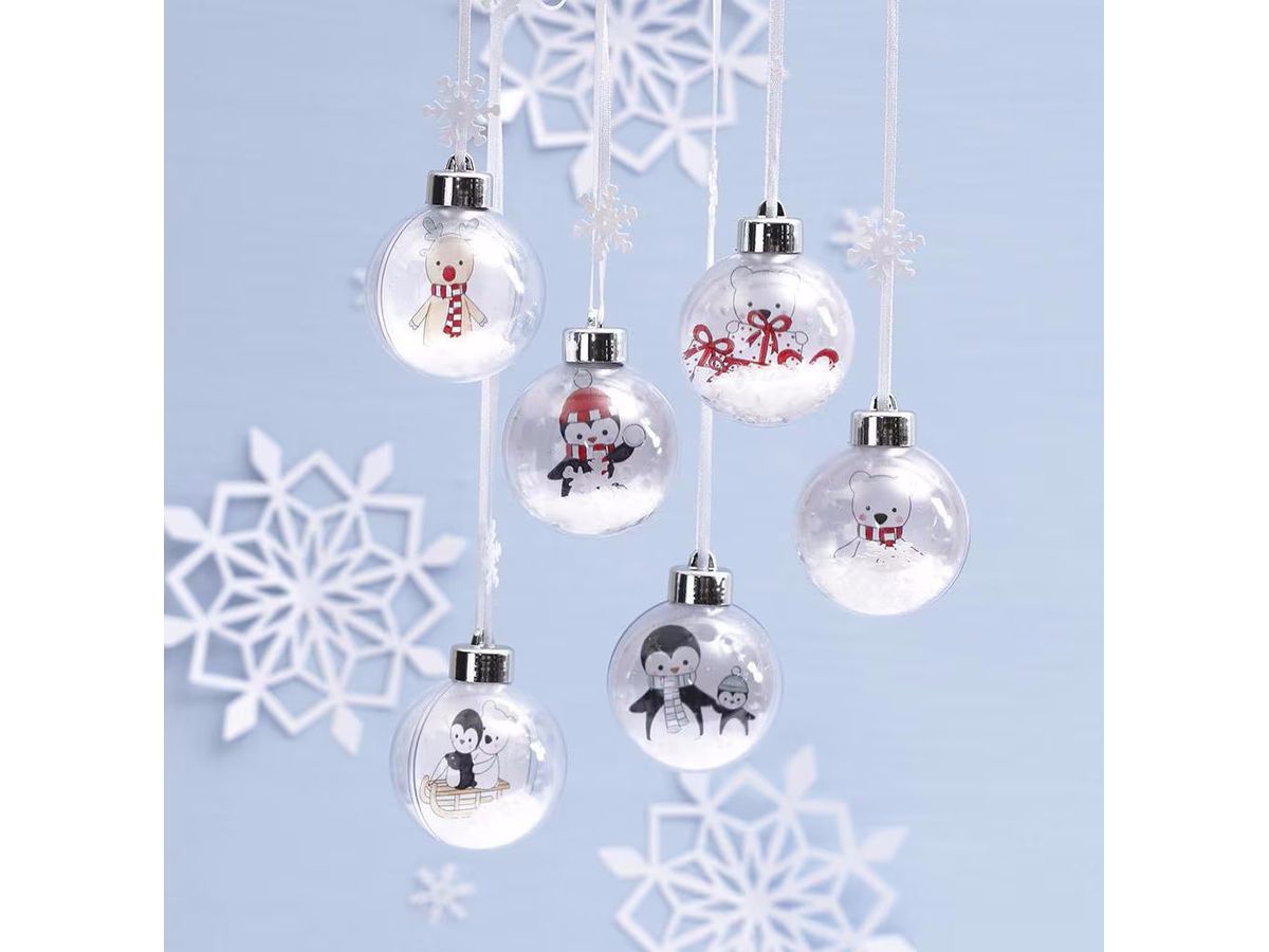 CREATIV COMPANY Kit artigianato Palline natale 813425 trasparente, Set per 6 pezzi (5712854200639)