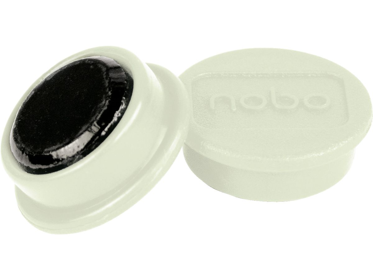 NOBO Magnet rund 13mm 1915287 weiss 10 Stück (5028252611091)
