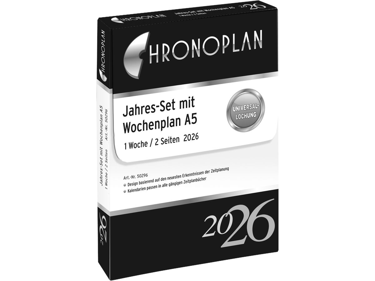 CHRONOPLAN Set annuel plan semainier 2026 50296Z.26 1S/2P A5 (4004182088463)