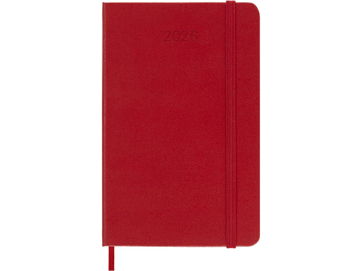 MOLESKINE Agenda Classic Pocket 2026 DHF212DC2Y26 1T/1S scharlachrot HC 9x14cm (8056999274610)