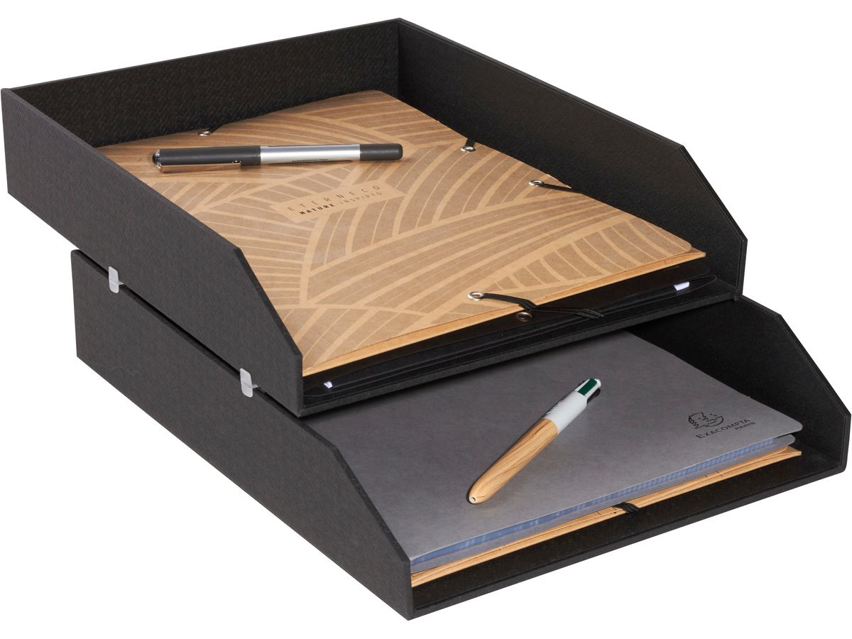 EXACOMPTA Corb à courrier OfficeByMe A4+ 14601E lot de 2, noir (3130630146018)