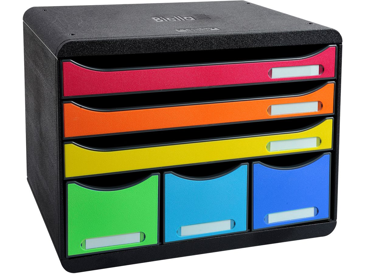 BIELLA Ablagebox STOREBOX A4+ 30679802BIDU schwarz/Harlekin, 6 Schubl. (7611365474622)