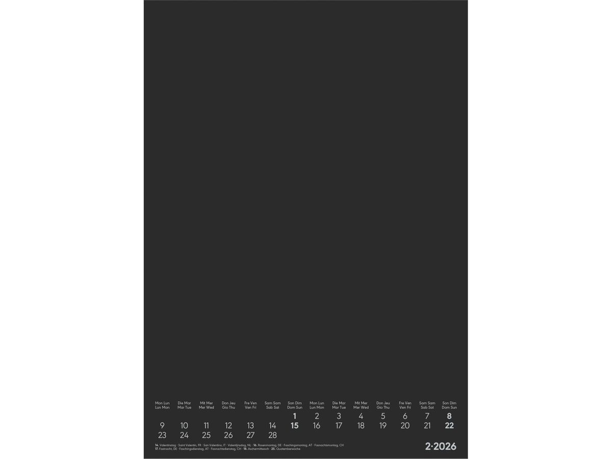 ALPHA EDITION Cal. dell'artigianato 2026 160600 1M/1P nero ML 21x29.7cm (4069095006003)