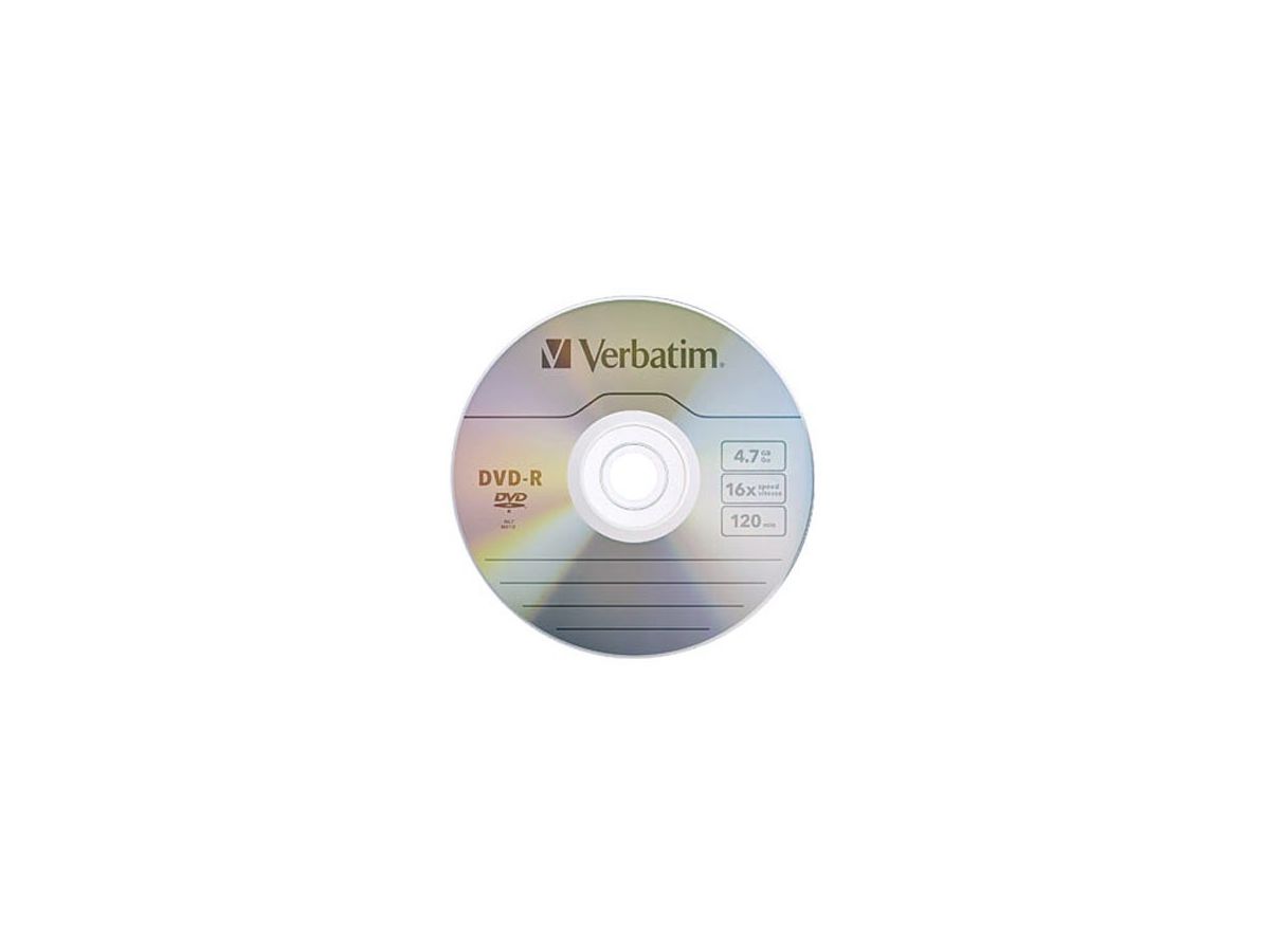 VERBATIM DVD-R Spindle 4.7GB 43523 1-16x 10 Pcs (0023942435235)