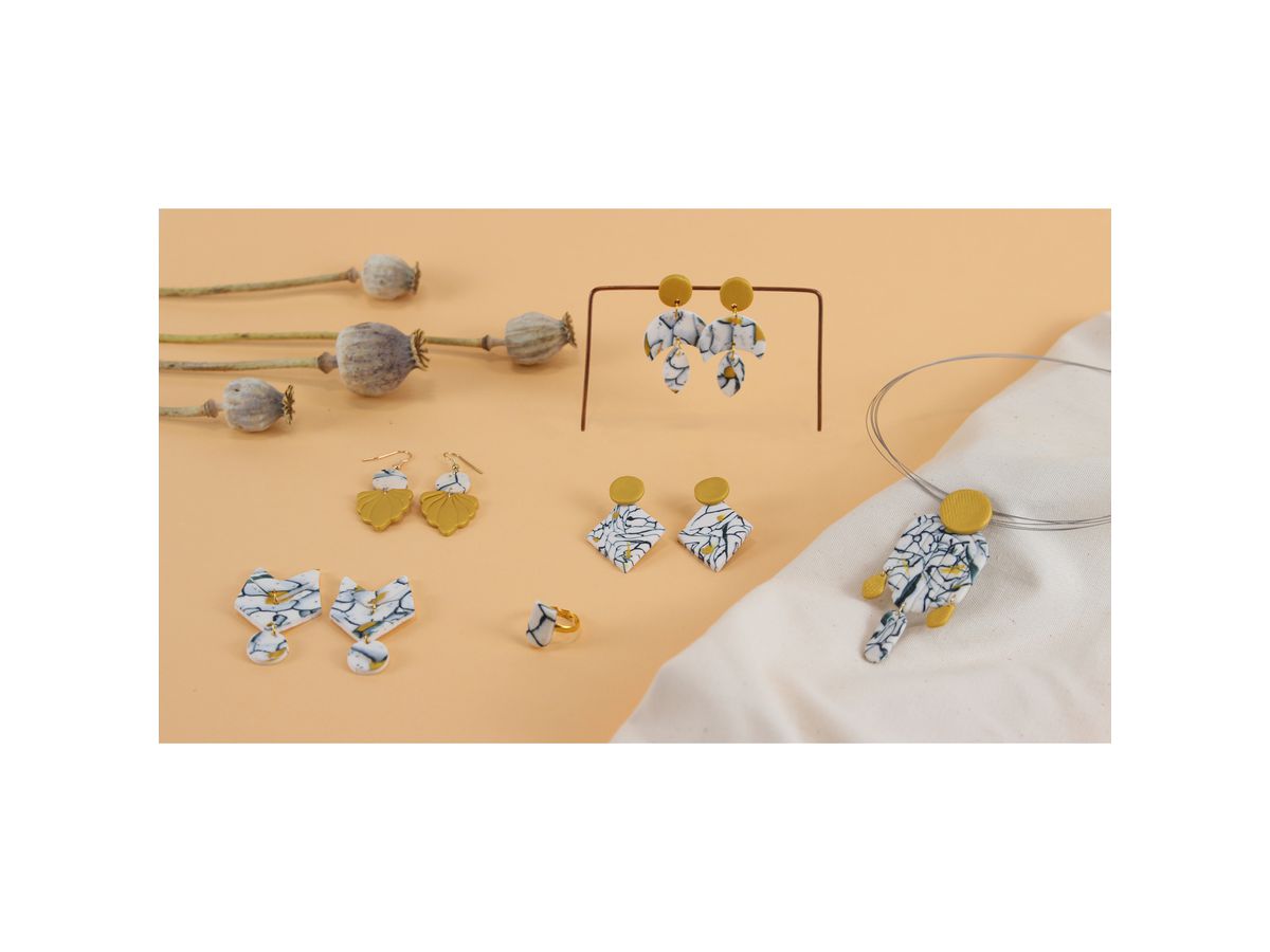 FIMO Set de modelage 4x25g 8025HTC5 Design en marbre (4007817151877)