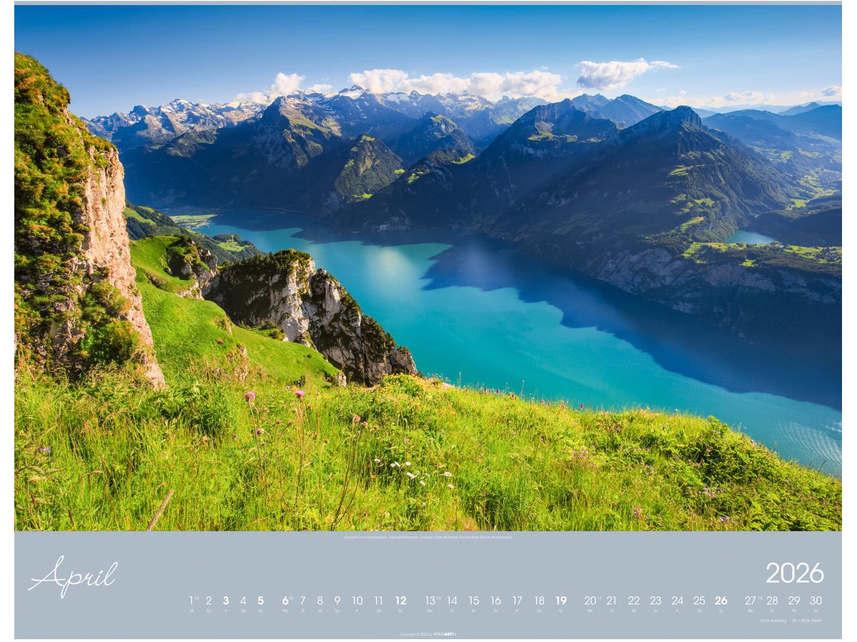 WEINGARTEN Calendario 2026 3312192+26 Alpen im Licht DE 55x46cm (9783839902646)