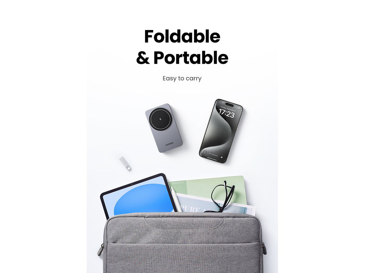 UGREEN Wireless Charger 2in1 ,20W 45056 iPhone, AirPods, Gray (6941876240562)