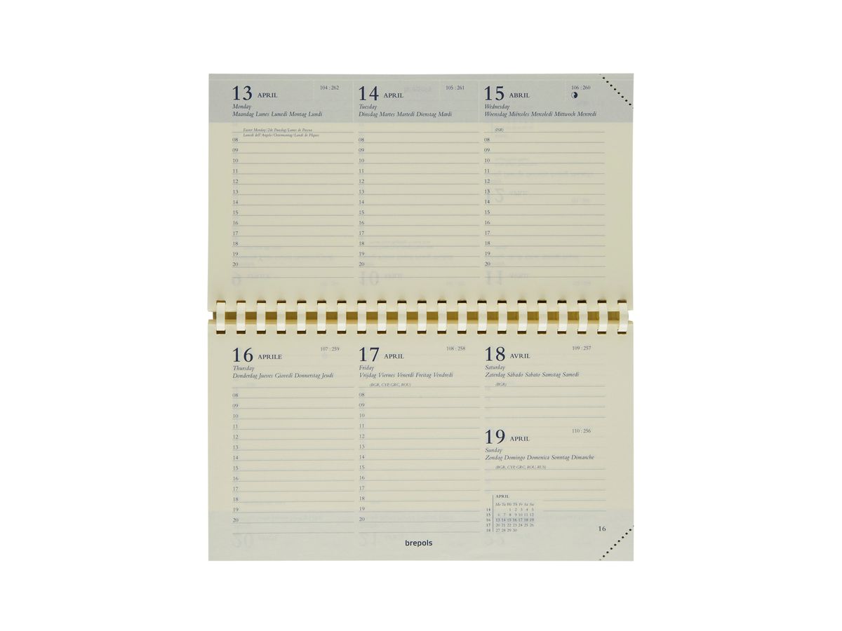 BREPOLS Agenda Omniplan 2026 0.738.9900 1S/2P Rempl. chamois 16x8.9cm (5412303105354)