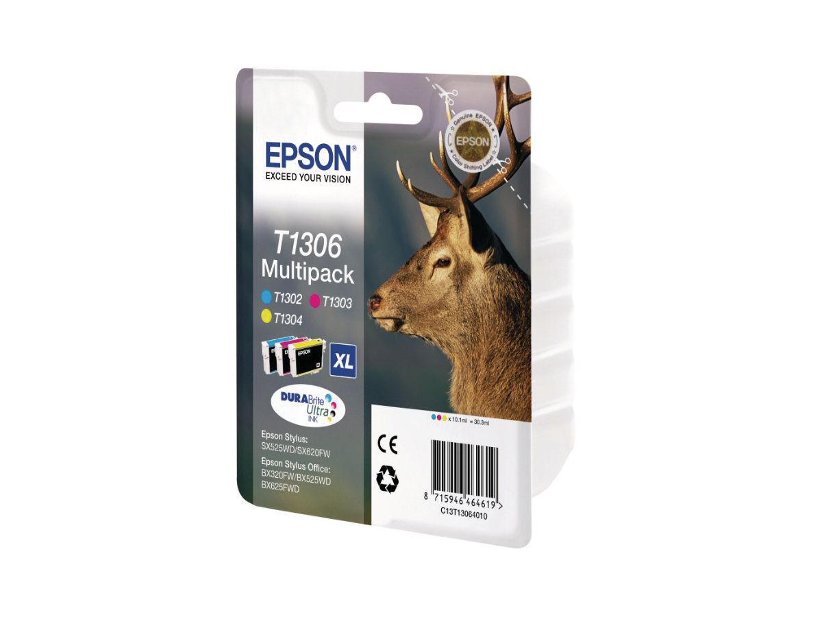 EPSON Multipack Tinte XL CMY T130640 Stylus SX525WD 3x10.1ml (8715946624860)