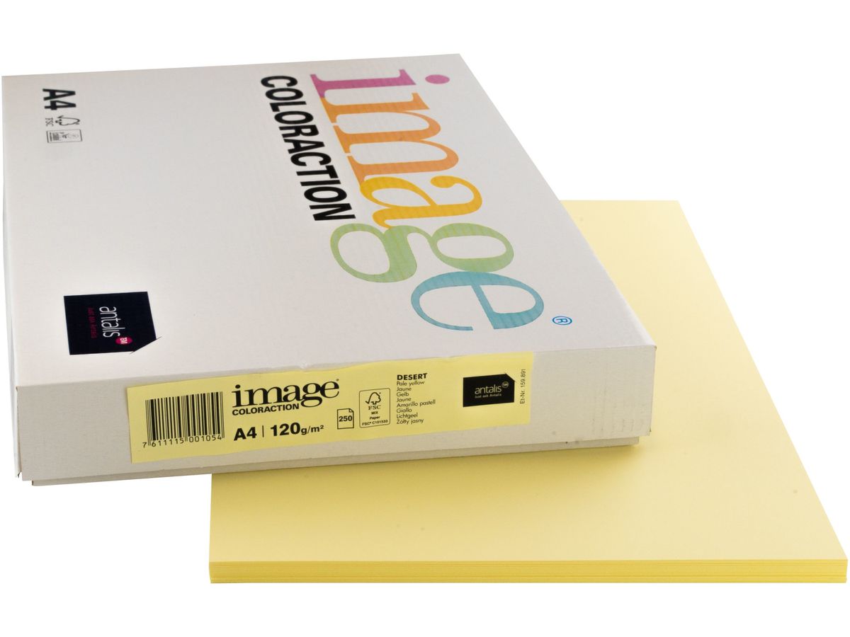 IMAGE COLORACTION Papier à copier Desert A4 266644 120g, jaune 250 feuilles (7611115001054)